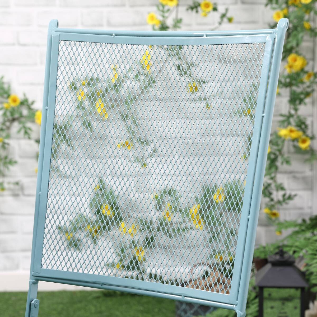 Outsunny Balkonset hellblau Metall H/D: ca. 70x56 cm