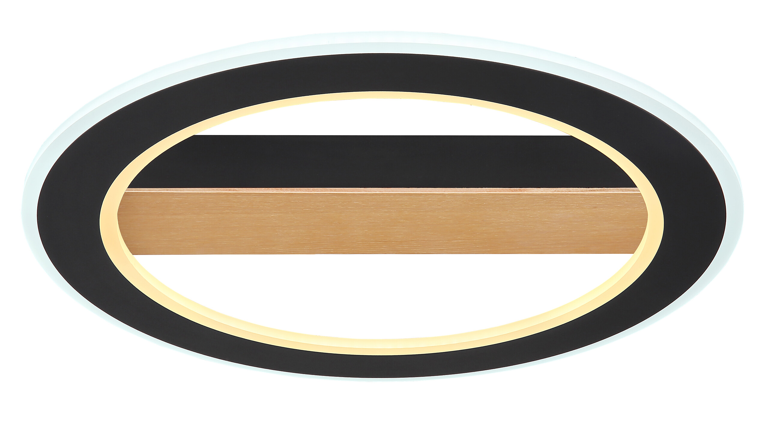 GLOBO Deckenleuchte Mattia schwarz Opal dunkelbraun Metall Acryl Holz H/D: ca. 5,5x45 cm