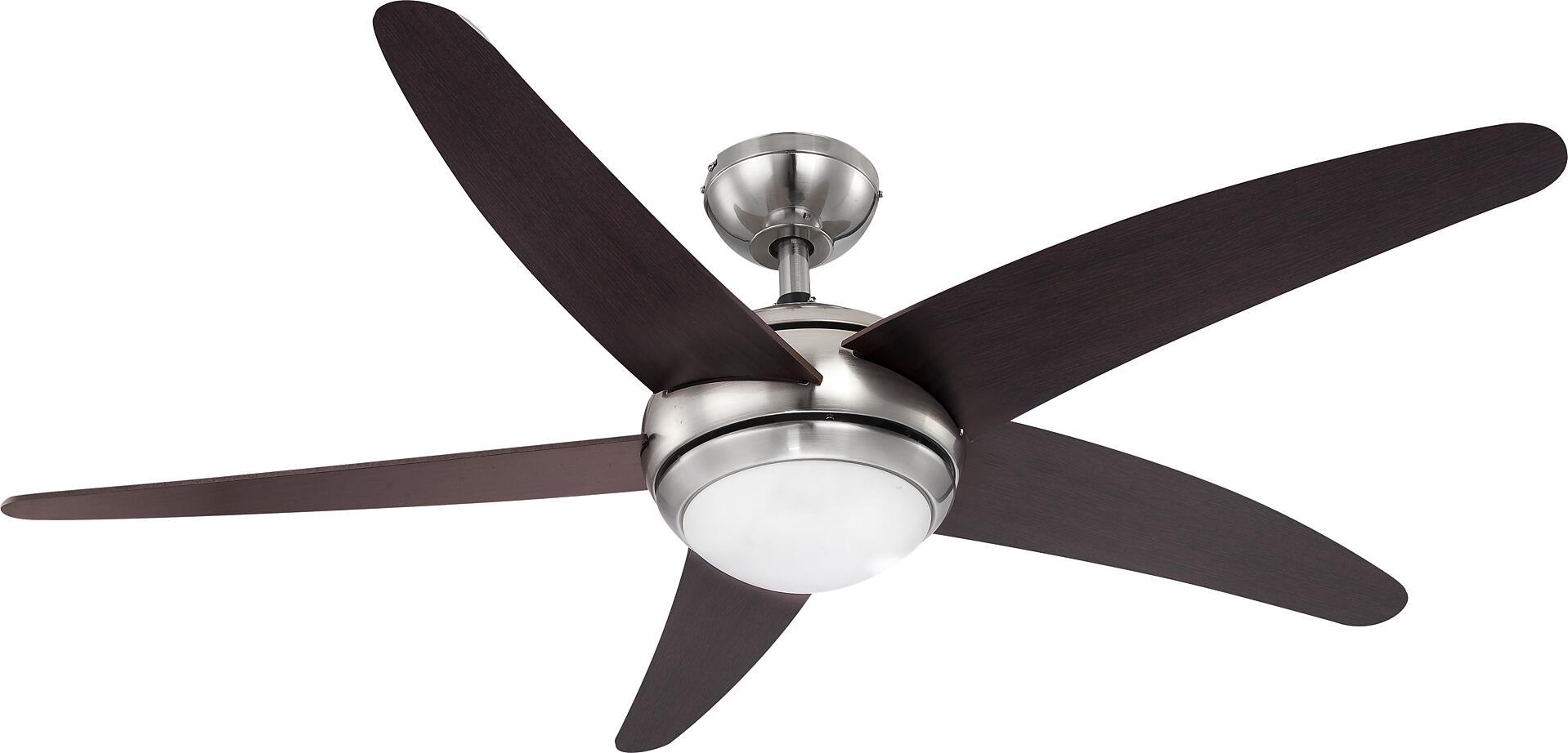 GLOBO Deckenventilator Fabiola nickel matt Opal H/D: ca. 37x132 cm max. 80 W