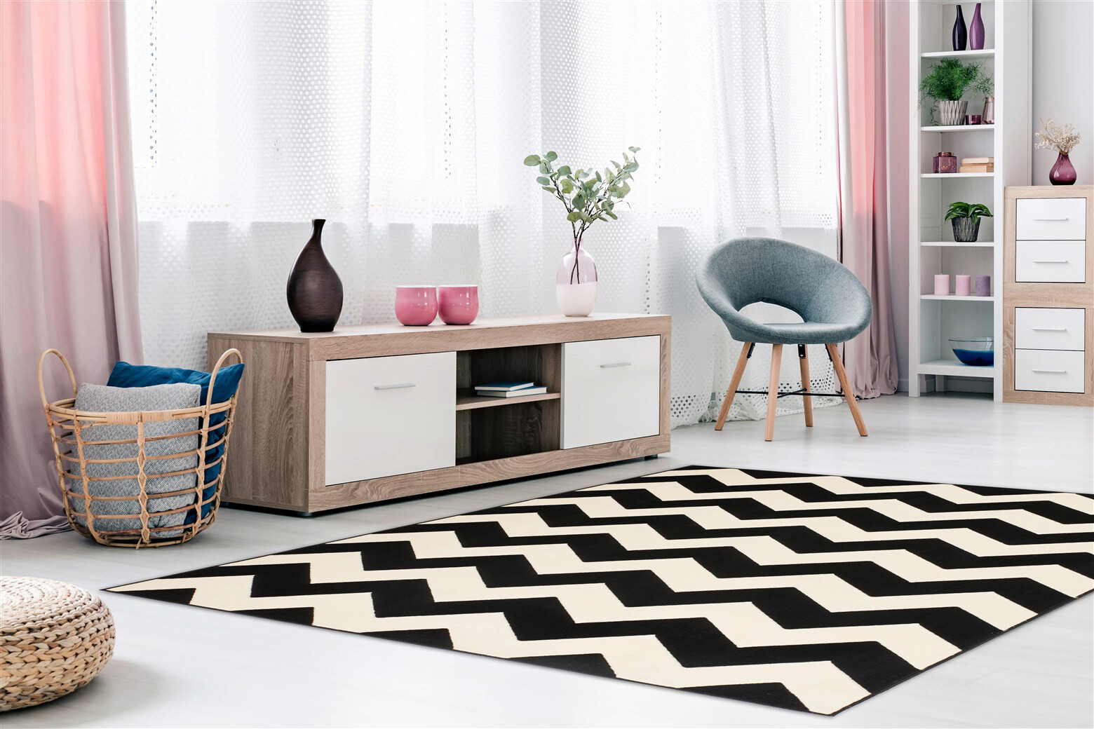 Kayoom Kurzflorteppich Manolya 2095 schwarz B/L: ca. 80x150 cm