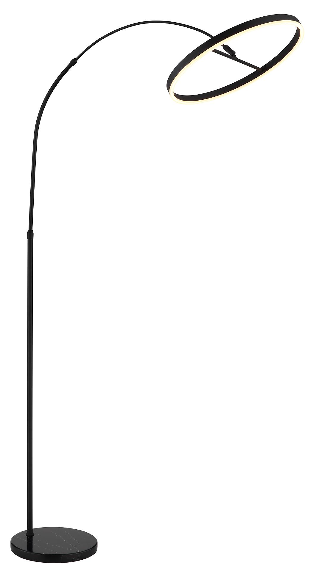 GLOBO LED-Stehleuchte mattschwarz Opal Kunststoff Metall Marmor B/H/L: ca. 50x203x107 cm 1 Brennstellen