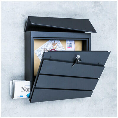 Briefkasten schwarz B/H/T: ca. 37x37x10,5 cm