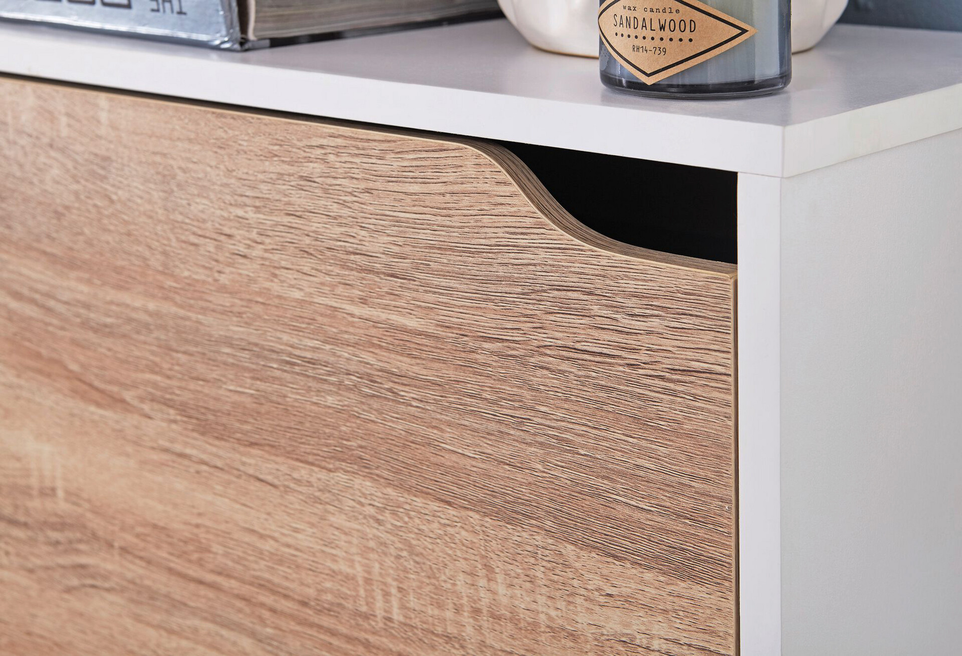 Schuhschrank Eiche Sonoma Nachbildung weiß B/H/T: ca. 60x150x24 cm