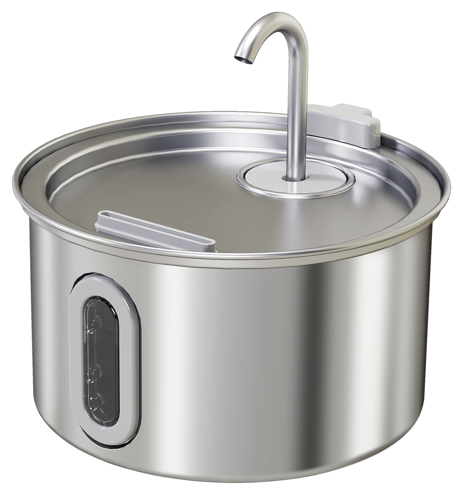 PawHut Katzenbrunnen silber B/H/L: ca. 19,4x18,7x19,4 cm