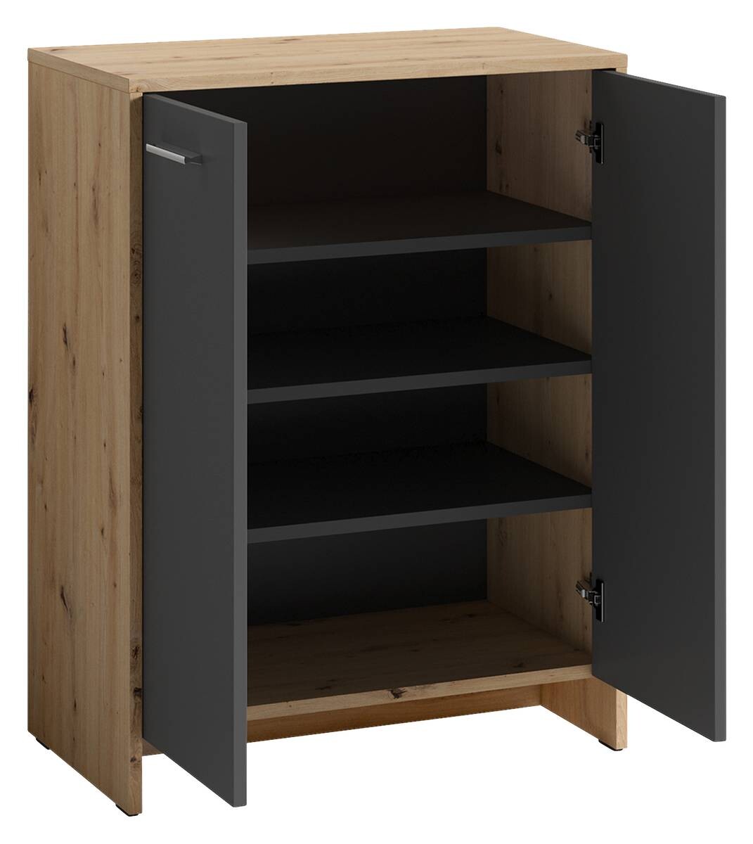 Schuhkommode BEN Eiche Nachbildung anthrazit B/H/T: ca. 63x83x35 cm