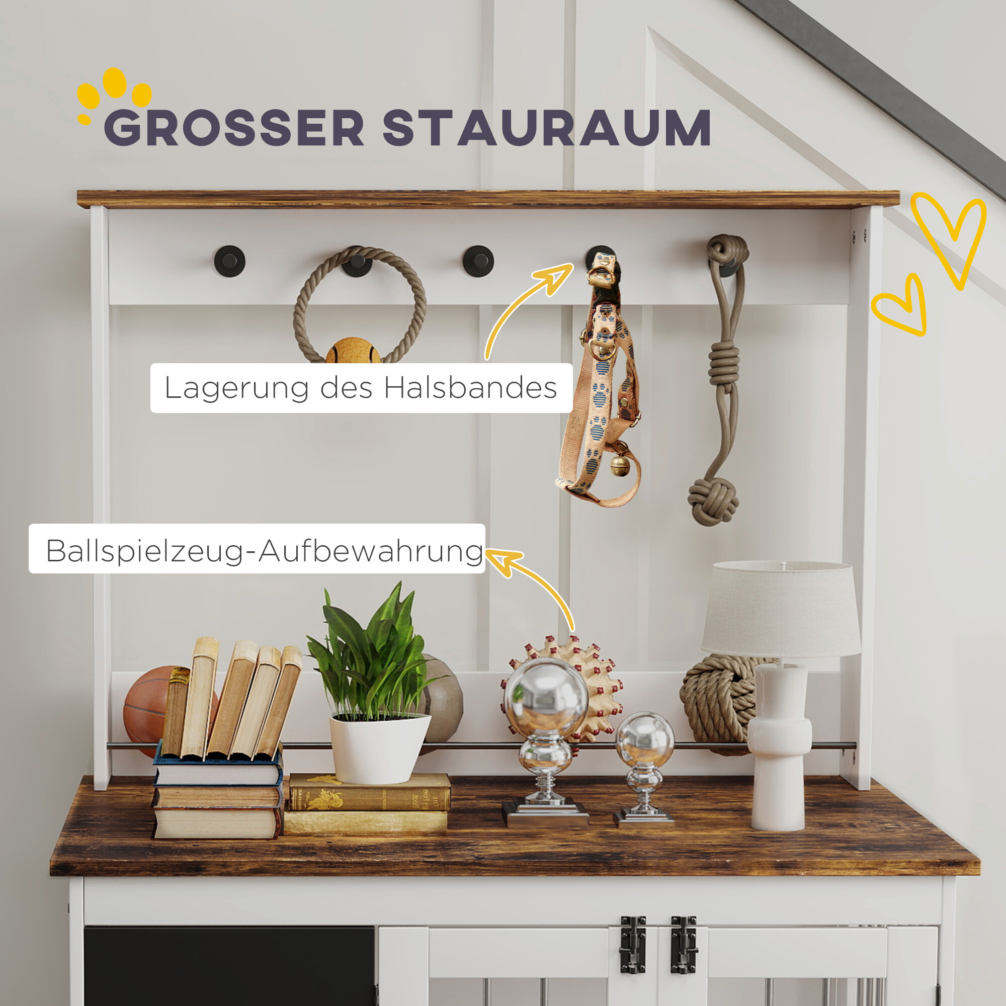 PawHut Hundekäfig weiß Stahl B/H/L: ca. 65x150x98 cm