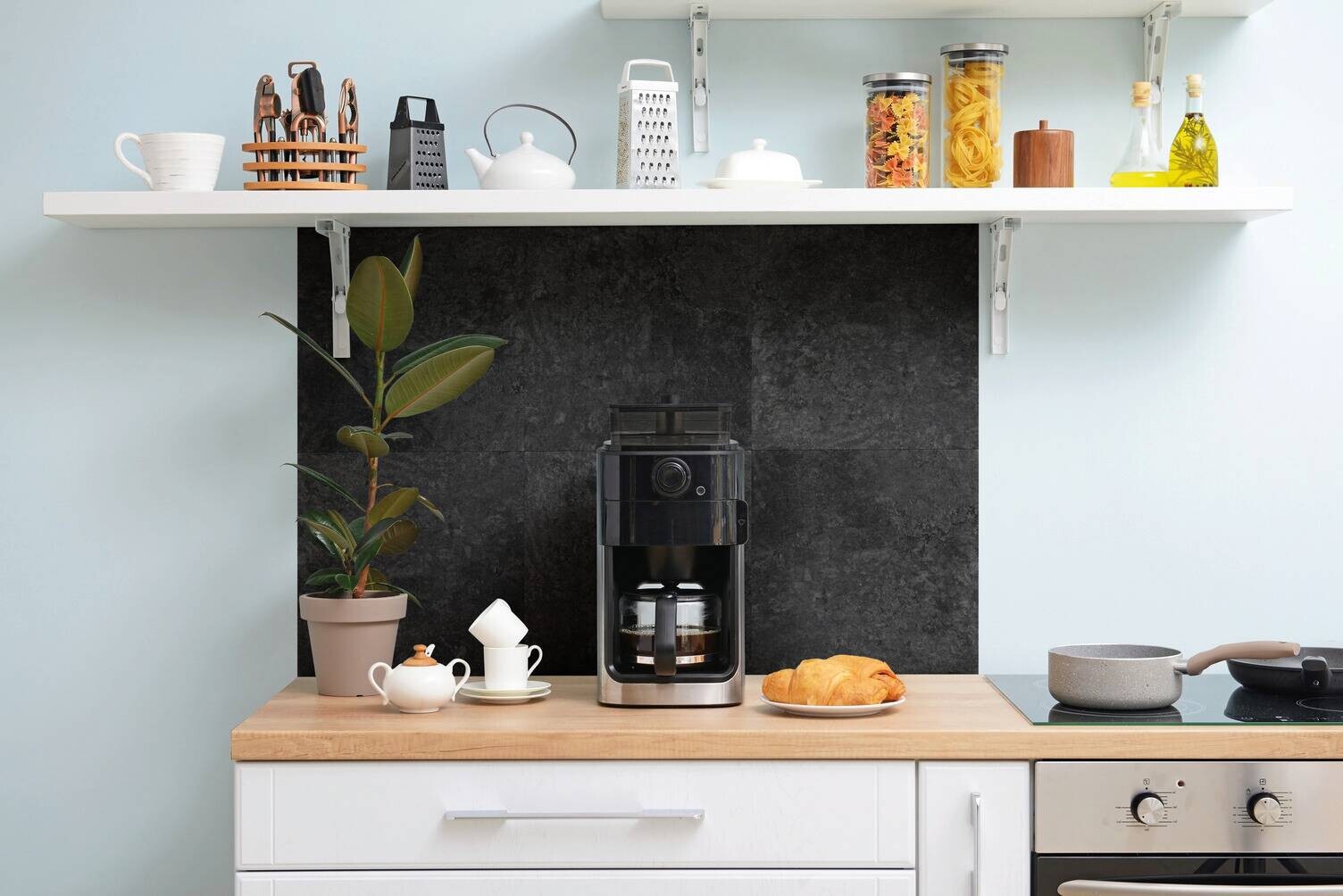 Wandfliese schwarz B/L: ca. 30,5x30,5 cm