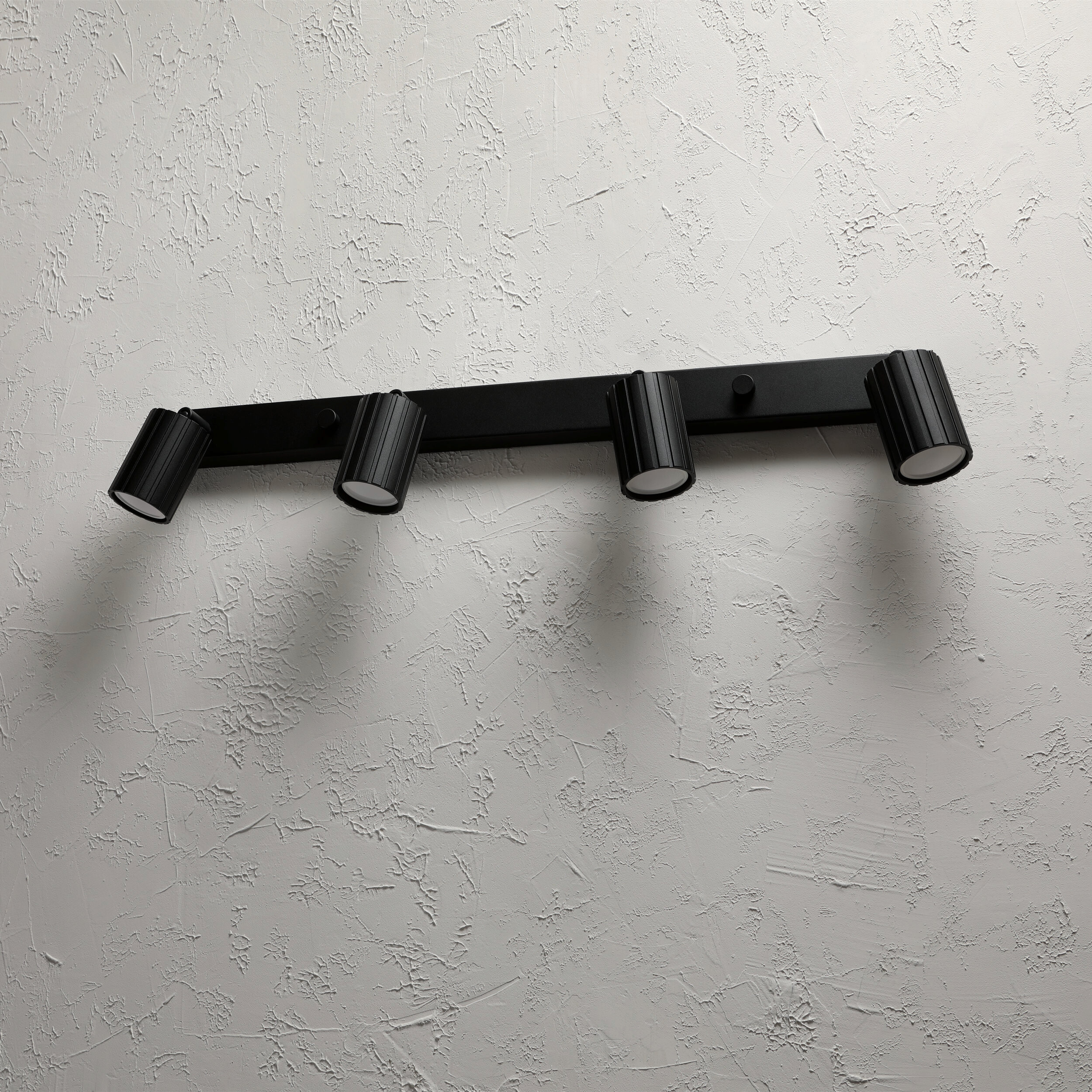 Lamkur Strahler Prisma schwarz Stahl B/H/L: ca. 6,5x16,5x81 cm 4 Brennstellen