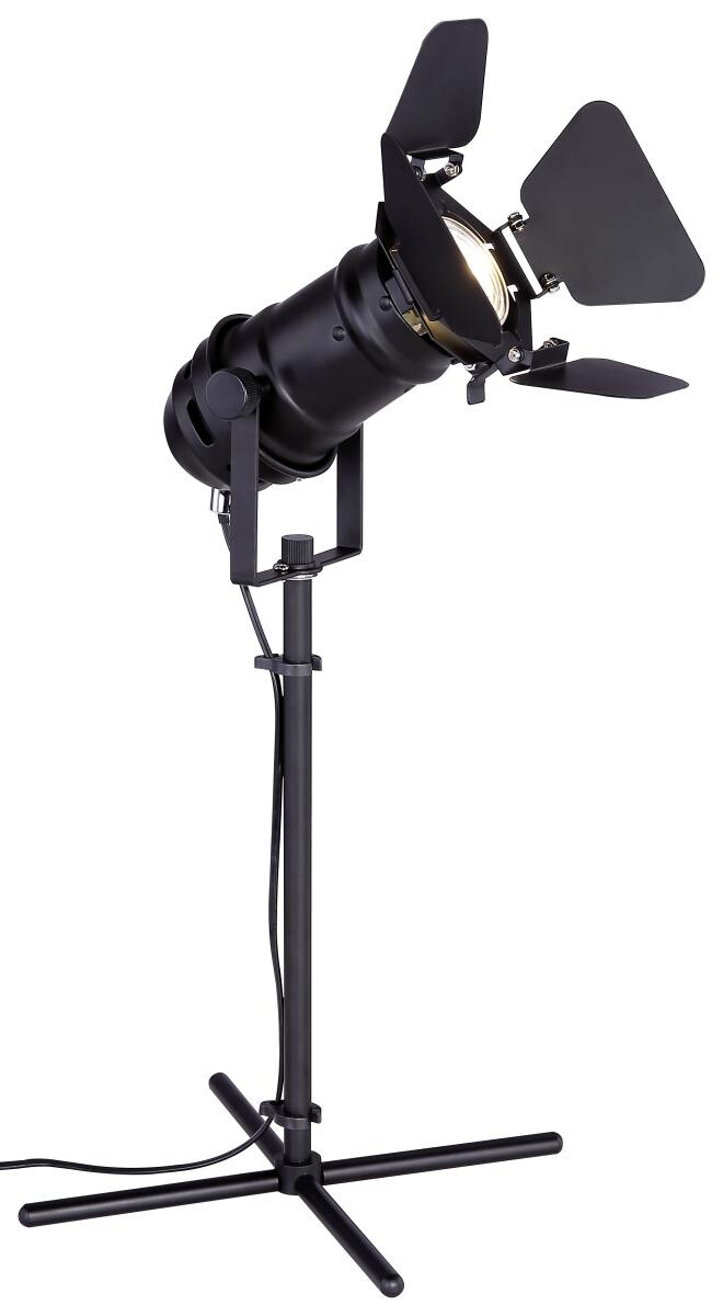 GLOBO Tischleuchte 54650-1TB schwarz Metall B/H/L: ca. 24x49x28 cm GU10 1 Brennstellen
