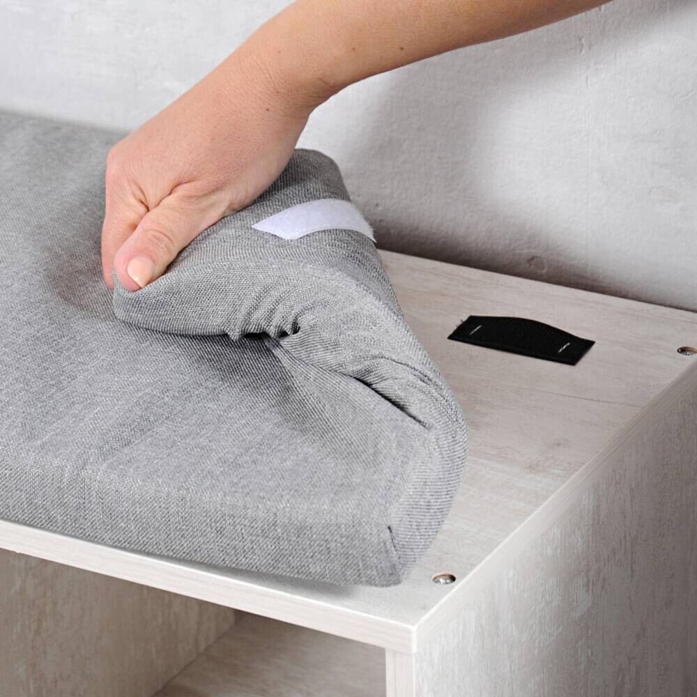 Kesper Schuhschrank mit Sitzkissen weiß Spanplatte B/H/L: ca. 29,5x48x103,5 cm