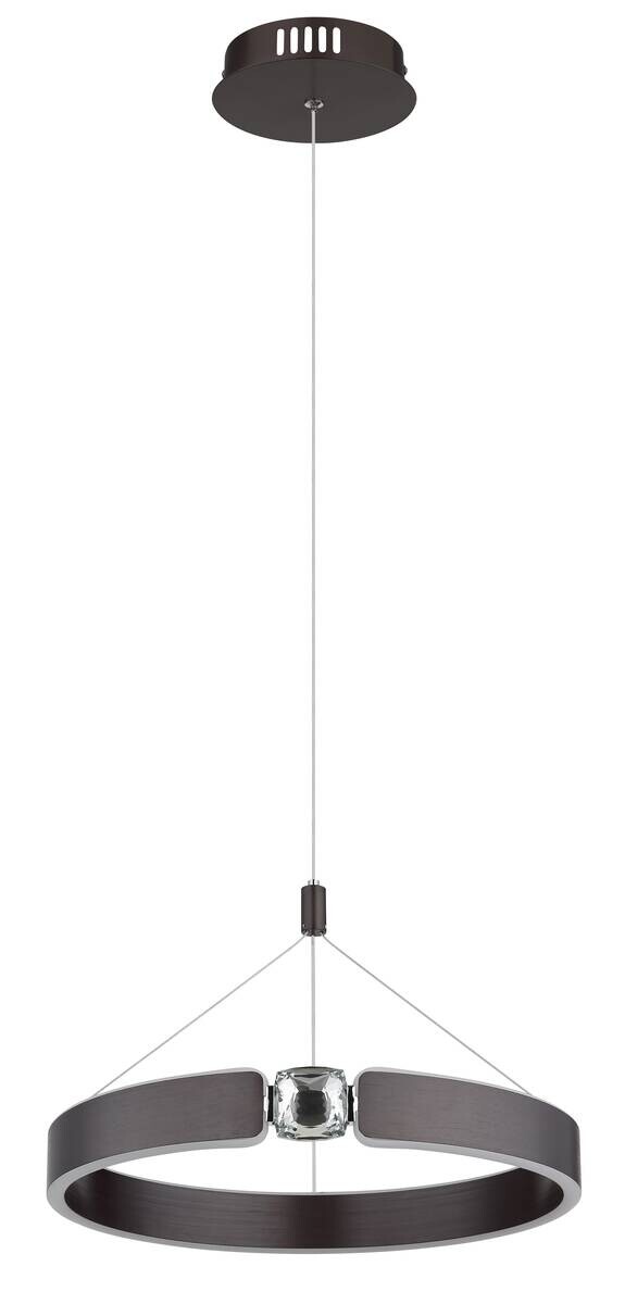 GLOBO LED-Pendelleuchte bronze Opal Metall Acryl H/L: ca. 125x40 cm