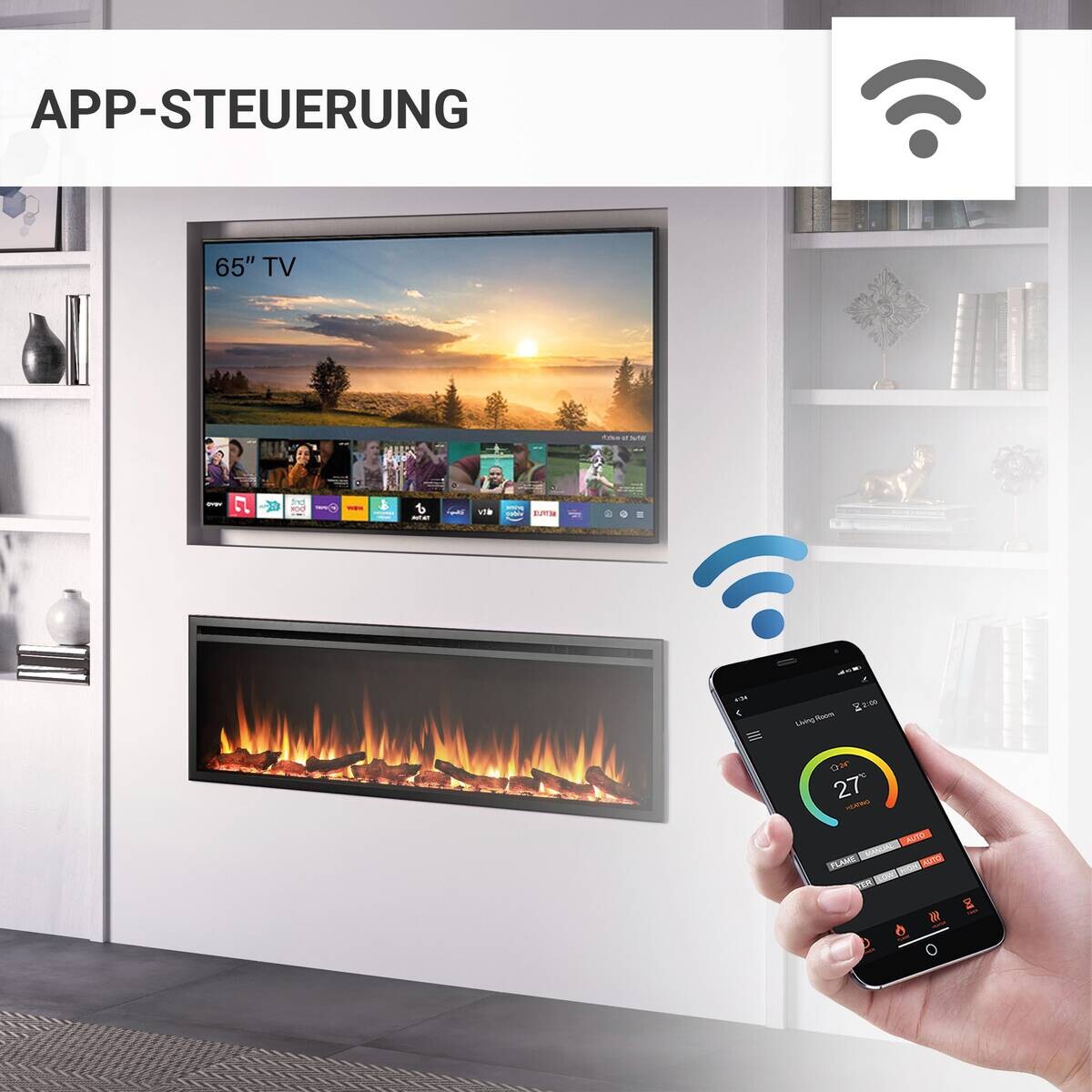 Balderia Elektrischer-Kamin Atlanta EF288B schwarz B/H/L: ca. 14,7x48x152,4 cm