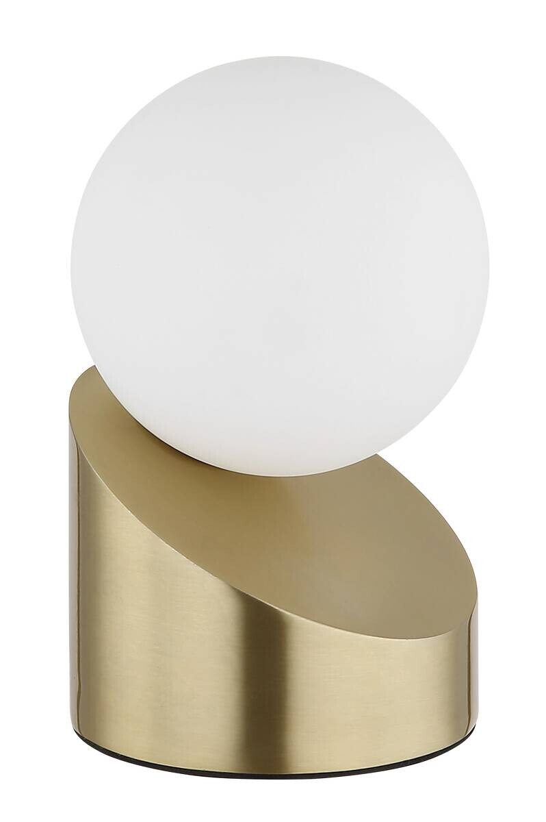 GLOBO Tischleuchte messing champagner Opal Glas Metall H/D: ca. 16x10 cm 1 Brennstellen