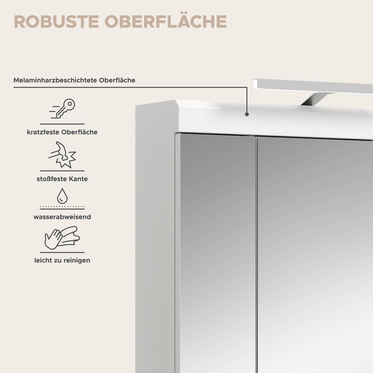 Spiegelschrank Scout weiß weiß Hochglanz B/H/T: ca. 60x79x37 cm