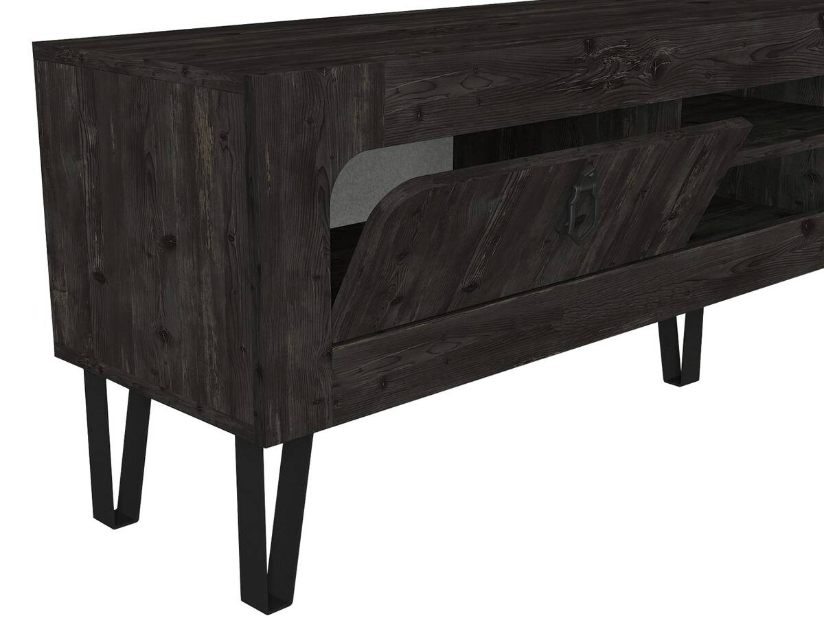 Wohnwand Emerald Rebab braun dunkelgrau B/H/T: ca. 180x55x30 cm