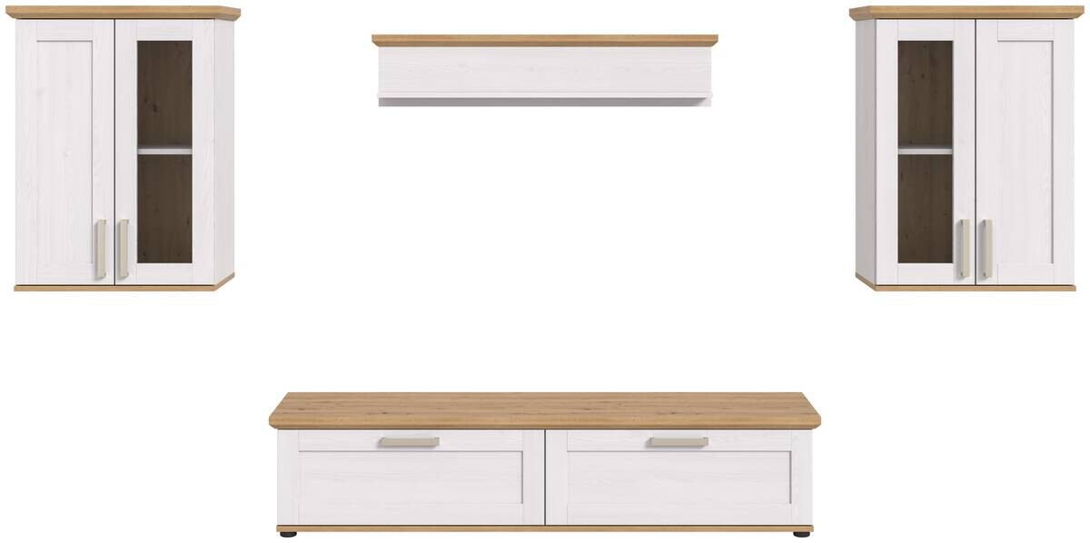 Wohnwand VERONA Lärche Nachbildung Eiche Nachbildung B/H/T: ca. 316x161x40 cm