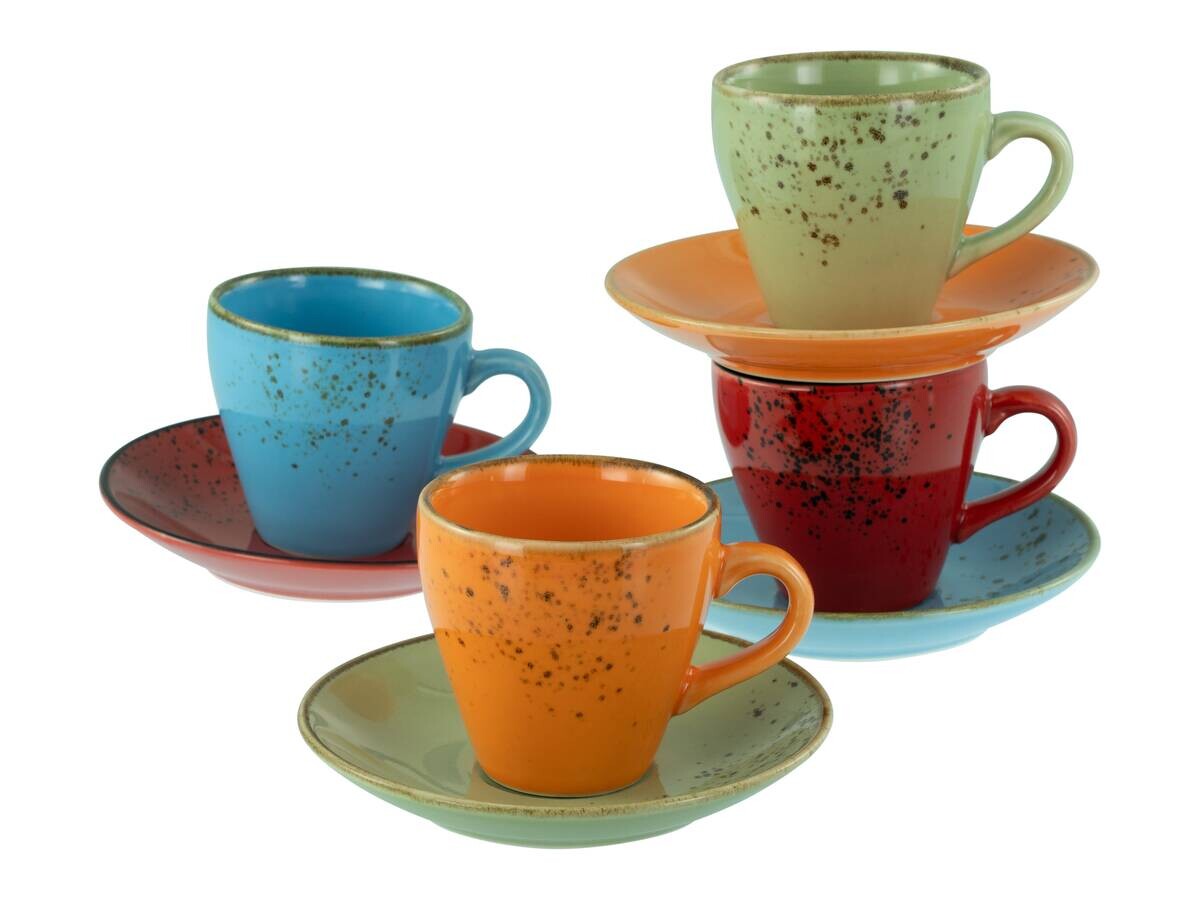 CreaTable Espresso-Set Nature Collection Mediterran bunt Steinzeug