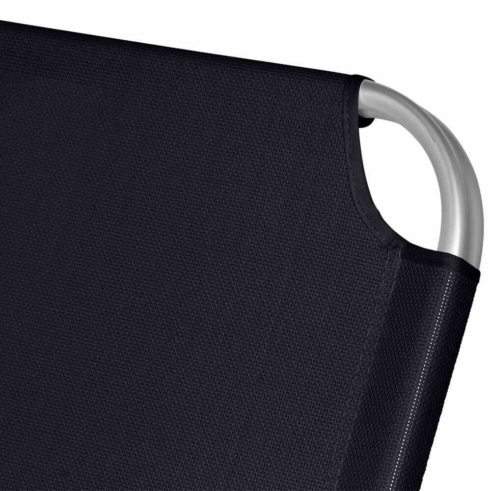 Gardamo Gartenliege ALU-XXL schwarz Aluminium