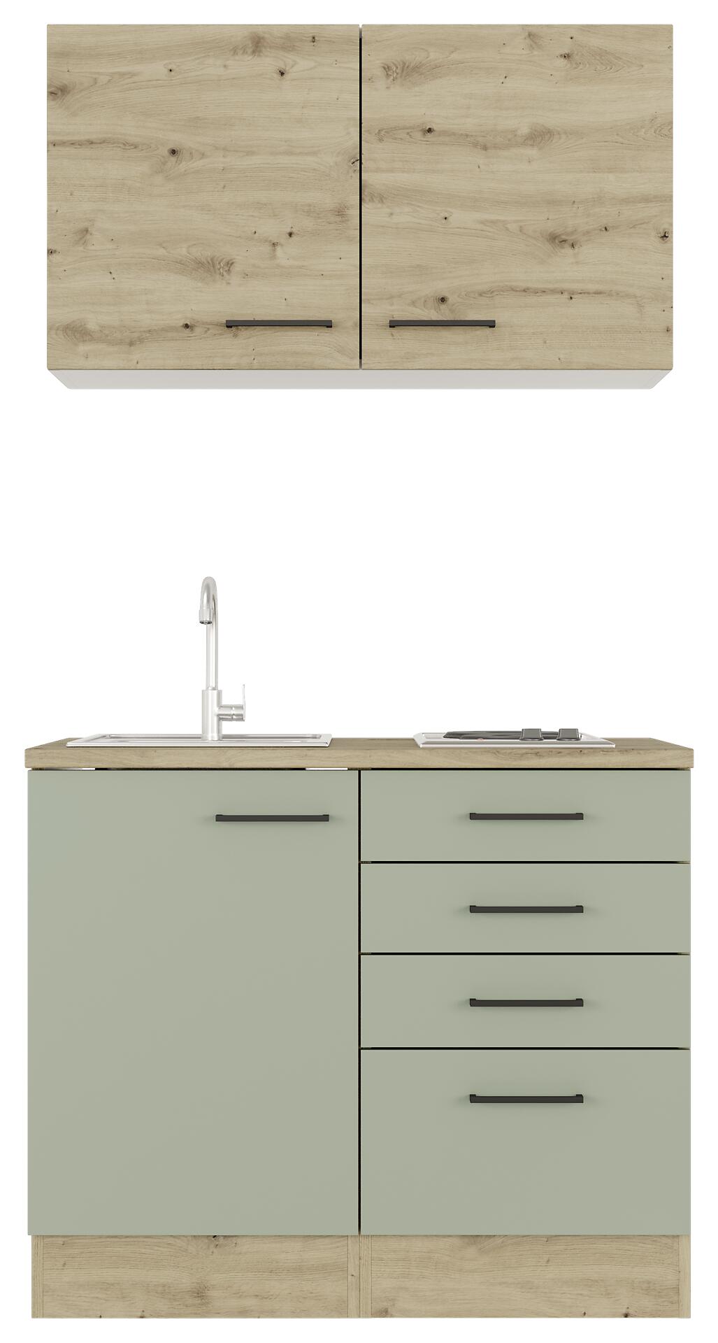 Küchenblock Cara grün B/H/T: ca. 100x200x60 cm