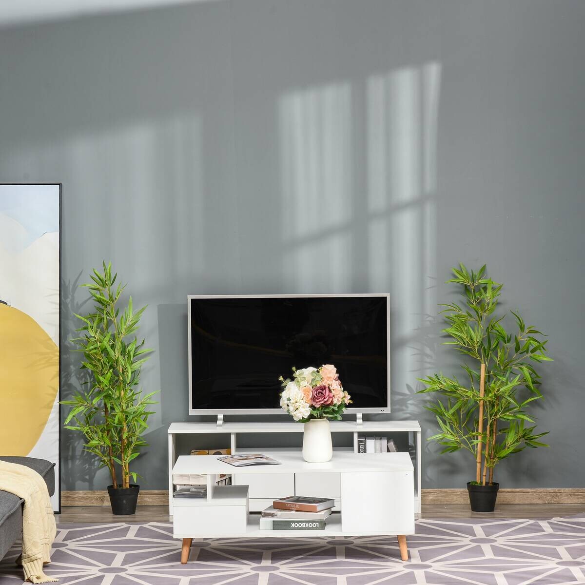 Outsunny Kunstpflanze grün Edelstahl B/H/L: ca. 15,5x15,5x120 cm