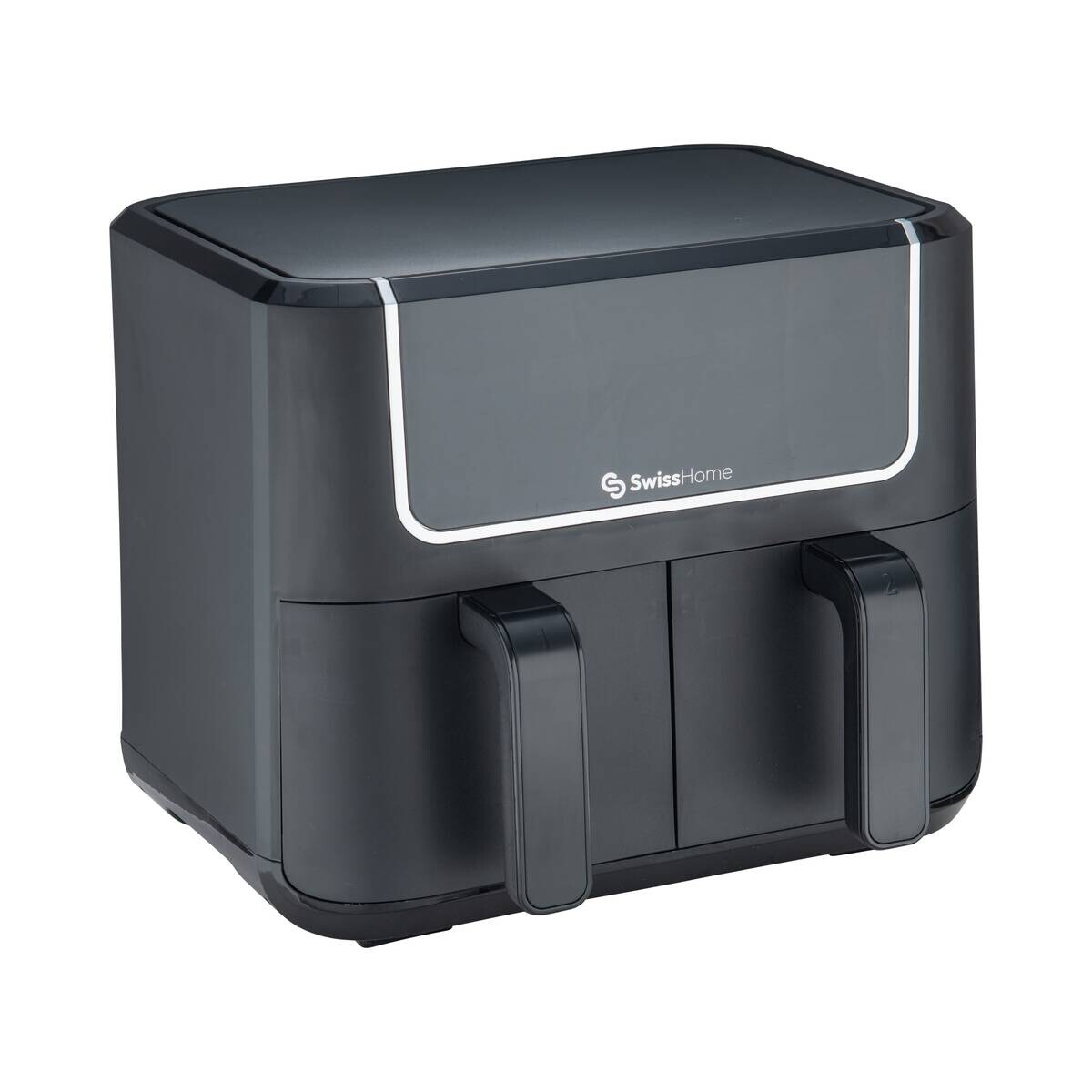 SWISS HOME Doppel-Heißluftfritteuse SH-6931 schwarz Kunststoff B/H/L: ca. 24x28x32 cm ca. 3 l