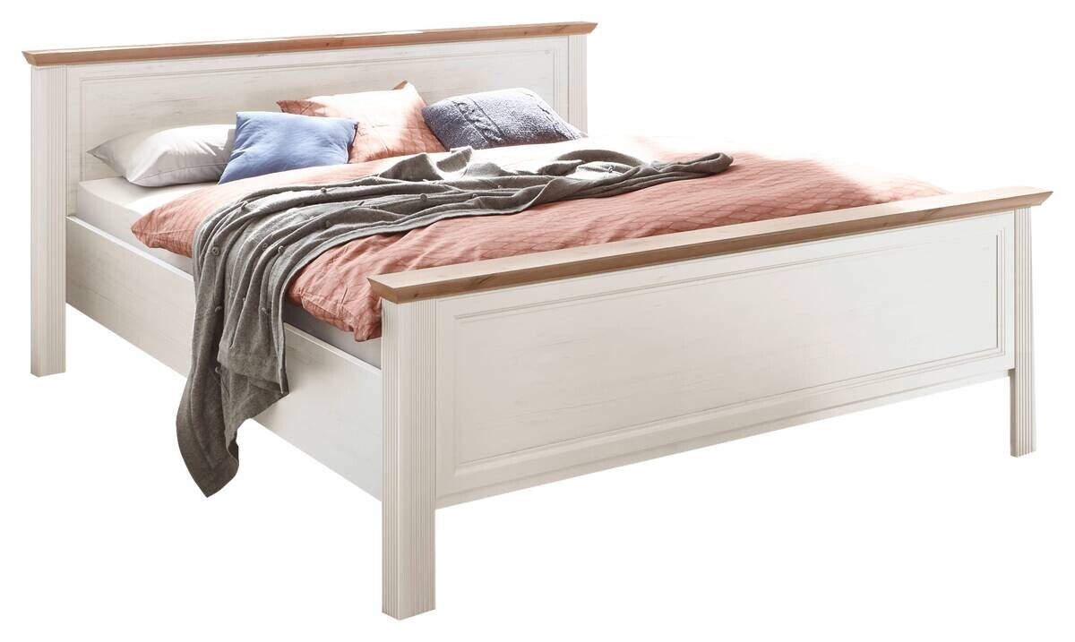 Bett Jasmin Eiche weiß B/H/T: ca. 205x98x215 cm Liegefläche B/L: ca. 180x200 cm