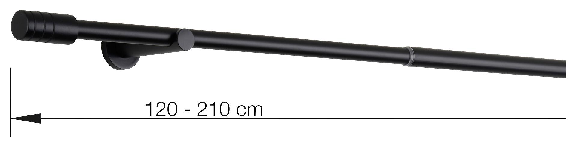 ondeco Stilgarnituren rillcube schwarz Metall ausziehbar von ca. 120 bis 210 cm 1.0 Läufe