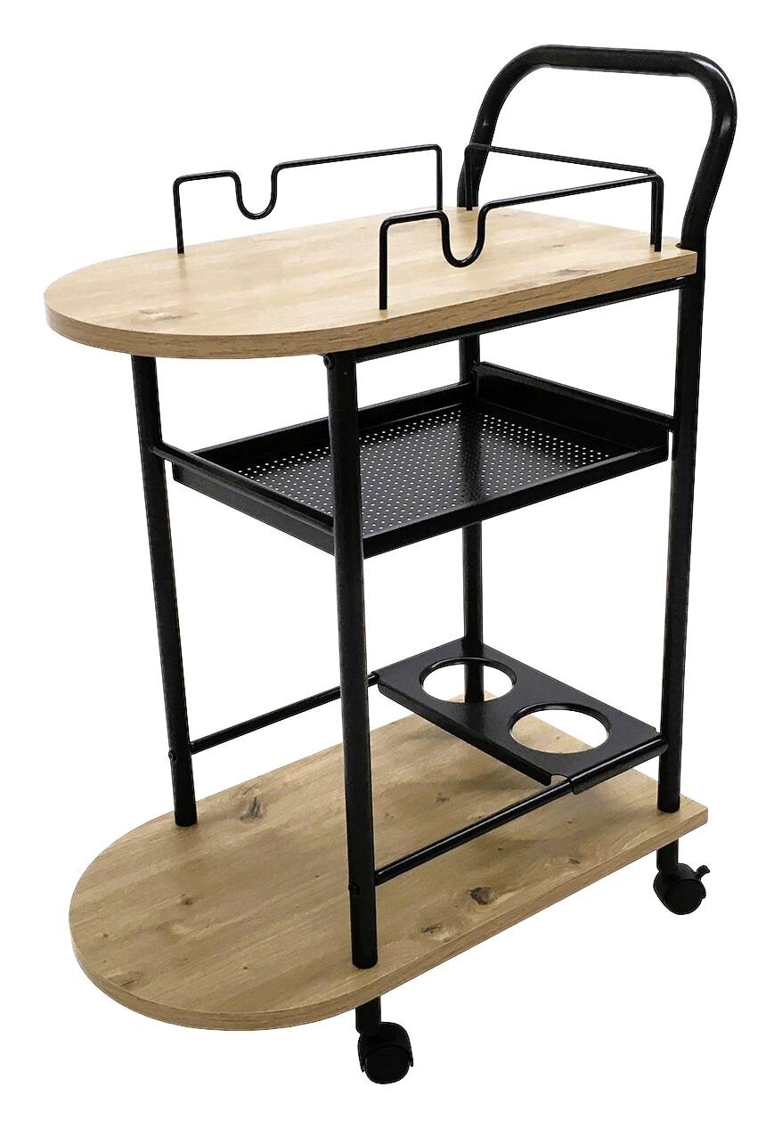 Küchenwagen buche Nachbildung schwarz B/H/T: ca. 65x83x35 cm