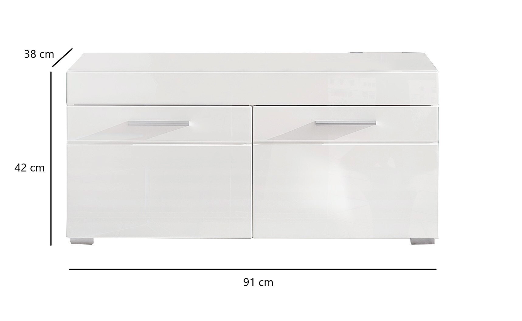 Sitzbank Amanda weiß Hochglanz B/H/T: ca. 91x42x38 cm