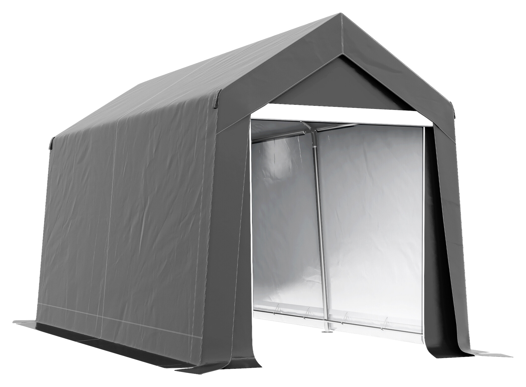 Outsunny Garagenzelt dunkelgrau Kunststoff B/H/L: ca. 360x235x210 cm