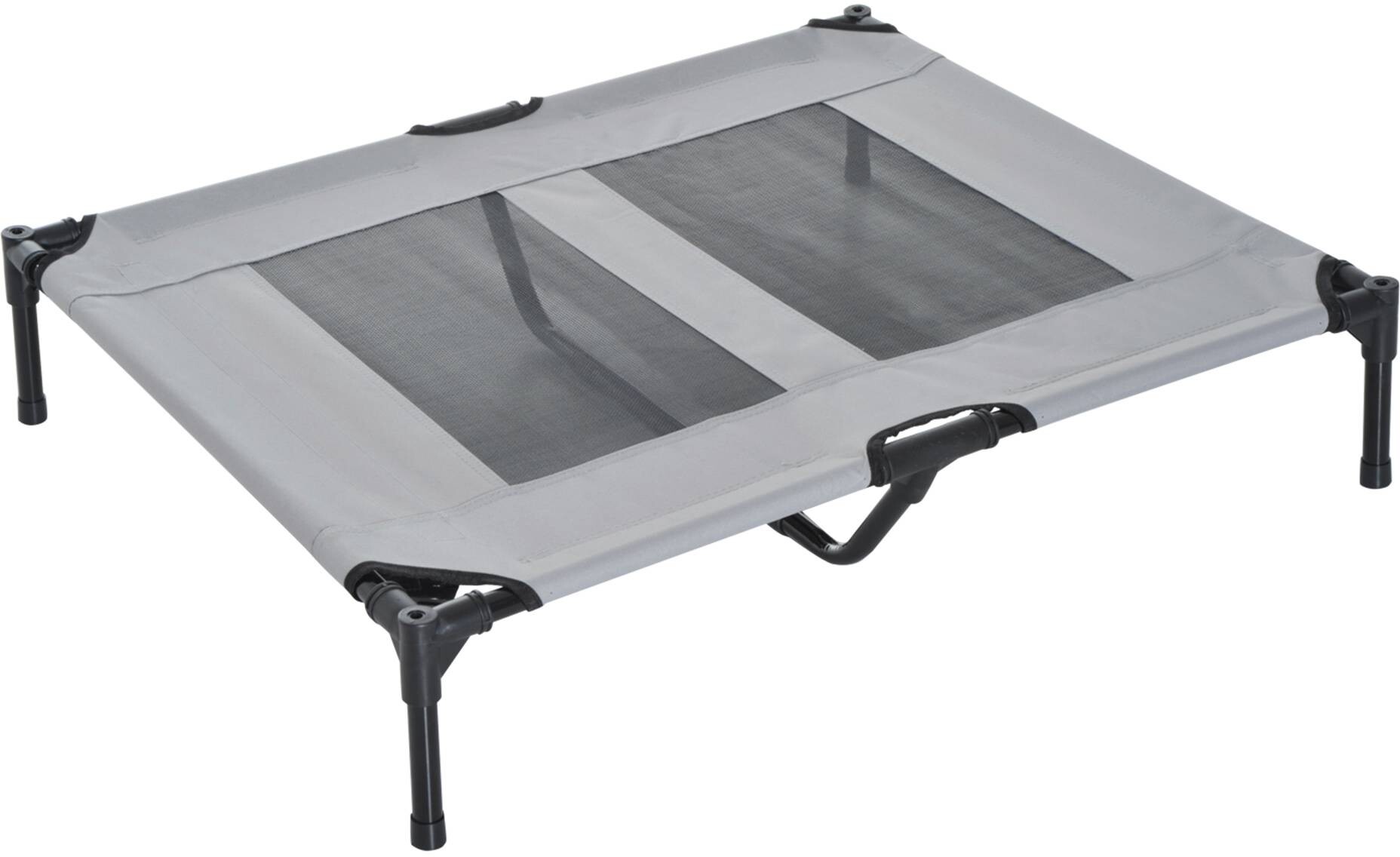 PawHut Haustierbett mit Baldachin grau Metall B/H/L: ca. 76x90x92 cm