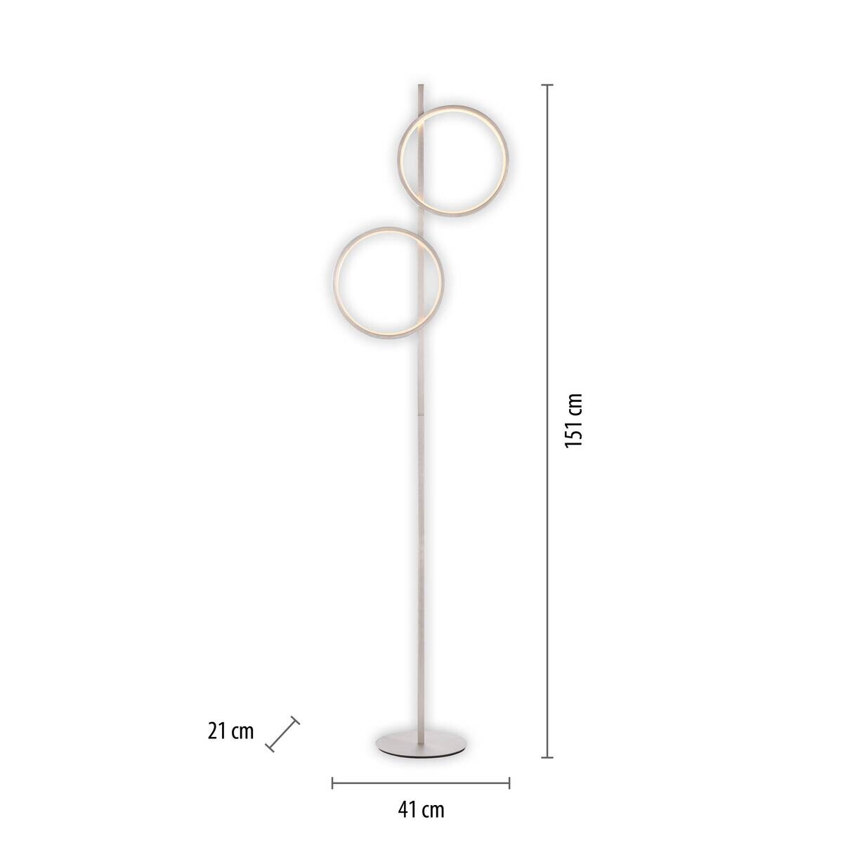 Just Light LED Stehleuchte Mini-Ritus silber Eisen 2 Brennstellen
