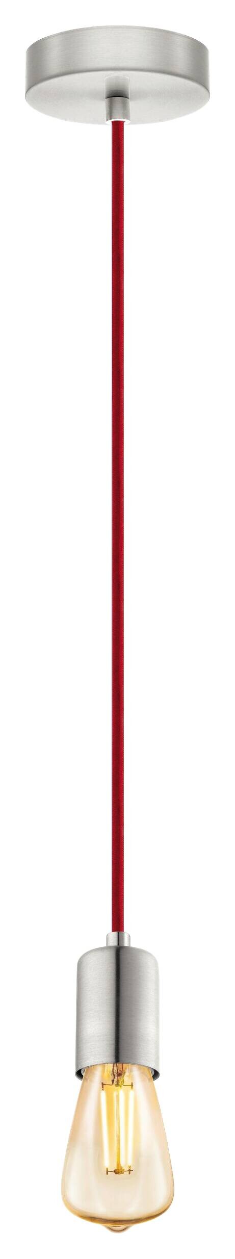 Eglo Pendelleuchte Yorth silber Metall Stahl B/H/L: ca. 10x200x10 cm E27 1 Brennstellen