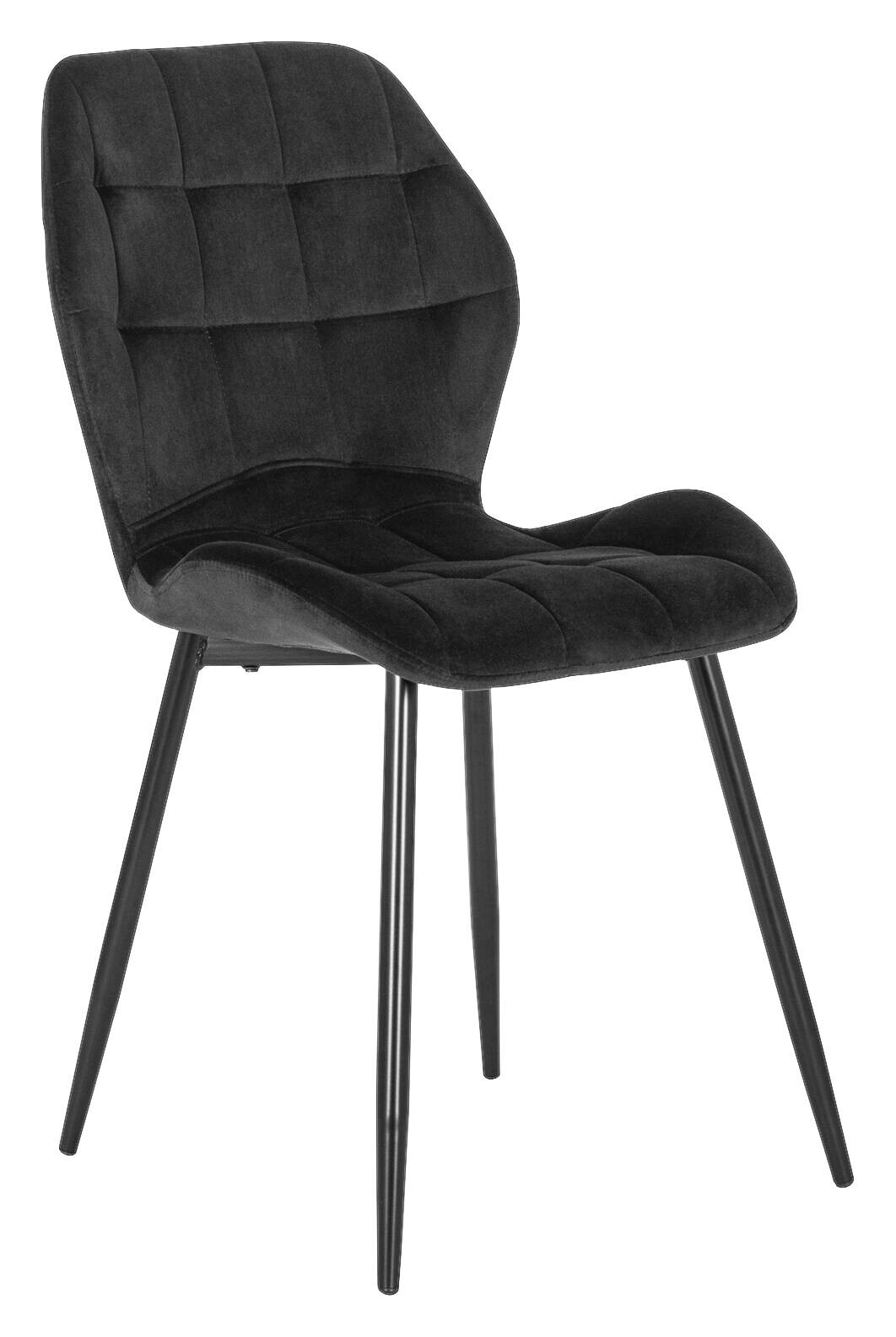 Stuhl LUCKY schwarz Velourstoff B/H/T: ca. 47x86x58 cm