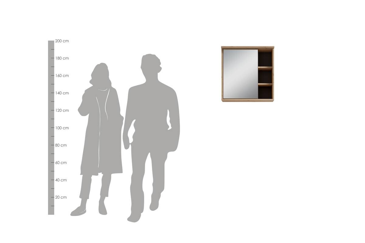 Spiegelschrank WELLNESS Eiche Artisan Nachbildung B/H/T: ca. 60x61x28 cm