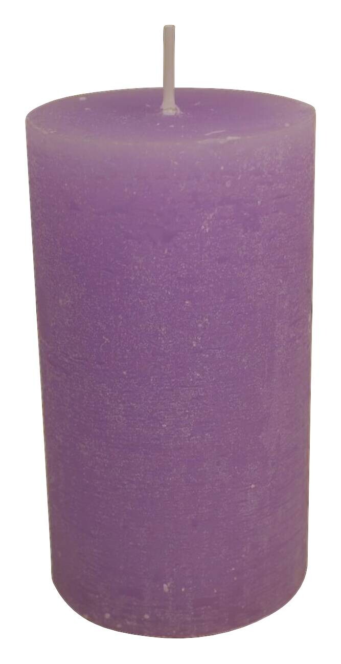 Stumpenkerze lila H/D: ca. 12x6,8 cm