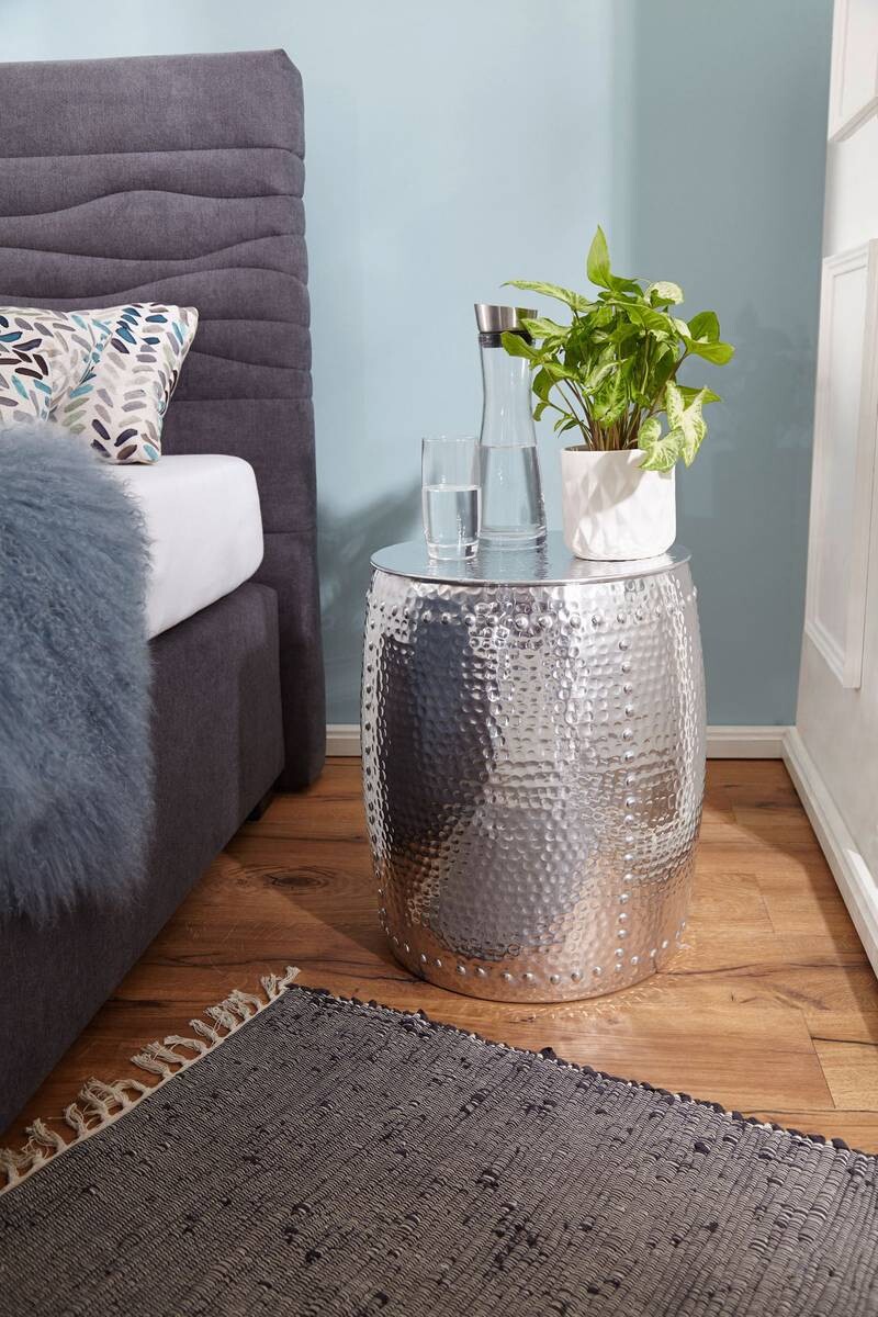 Beistelltisch silber Aluminium B/H/T: ca. 42x49x42 cm