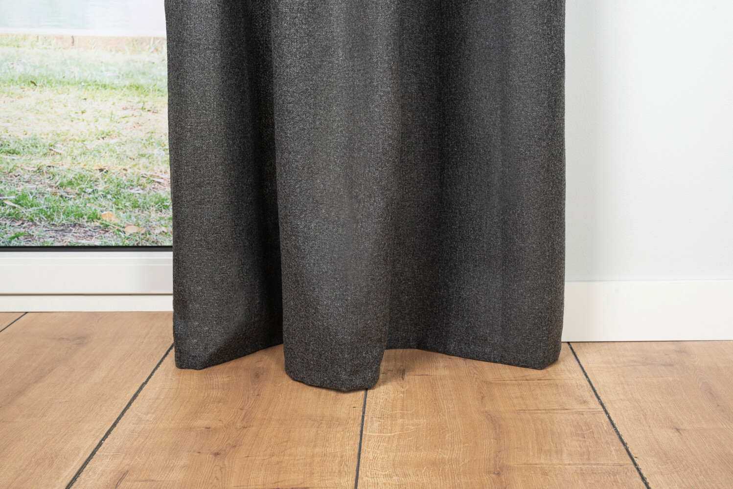 Ösenvorhang 2er Pack Chalet anthrazit B/L: ca. 135x300 cm