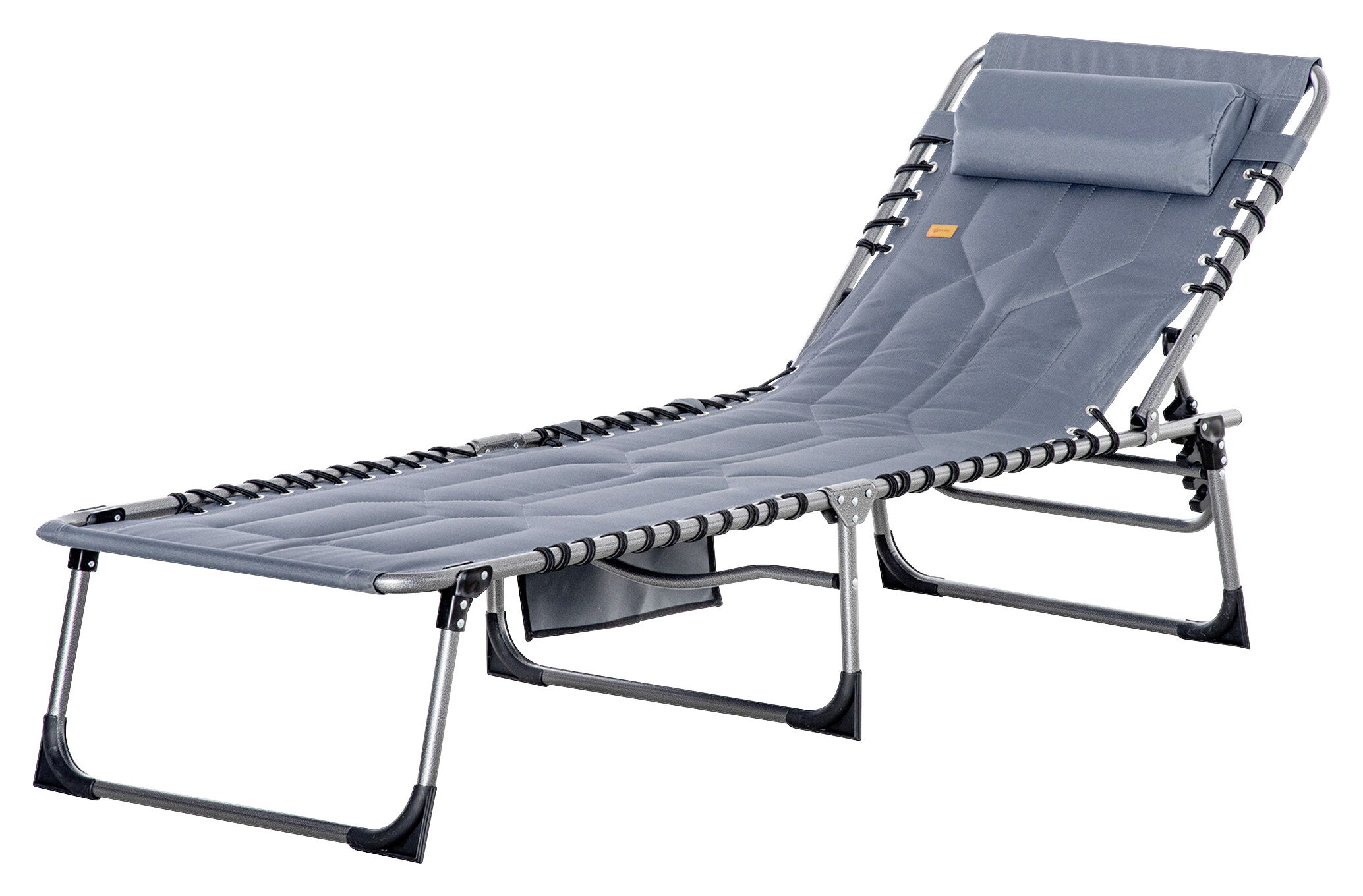 Outsunny Sonnenliege grau Stahl B/H/L: ca. 57x30x188 cm
