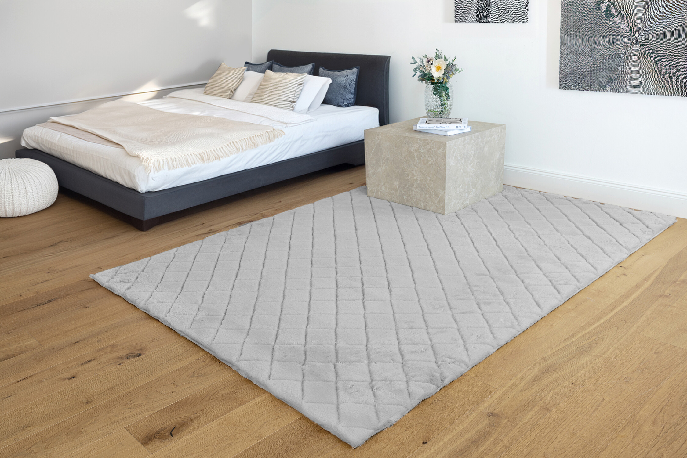 Padiro Hochflorteppich Imala 125 grau B/H/L: ca. 200x3x290 cm