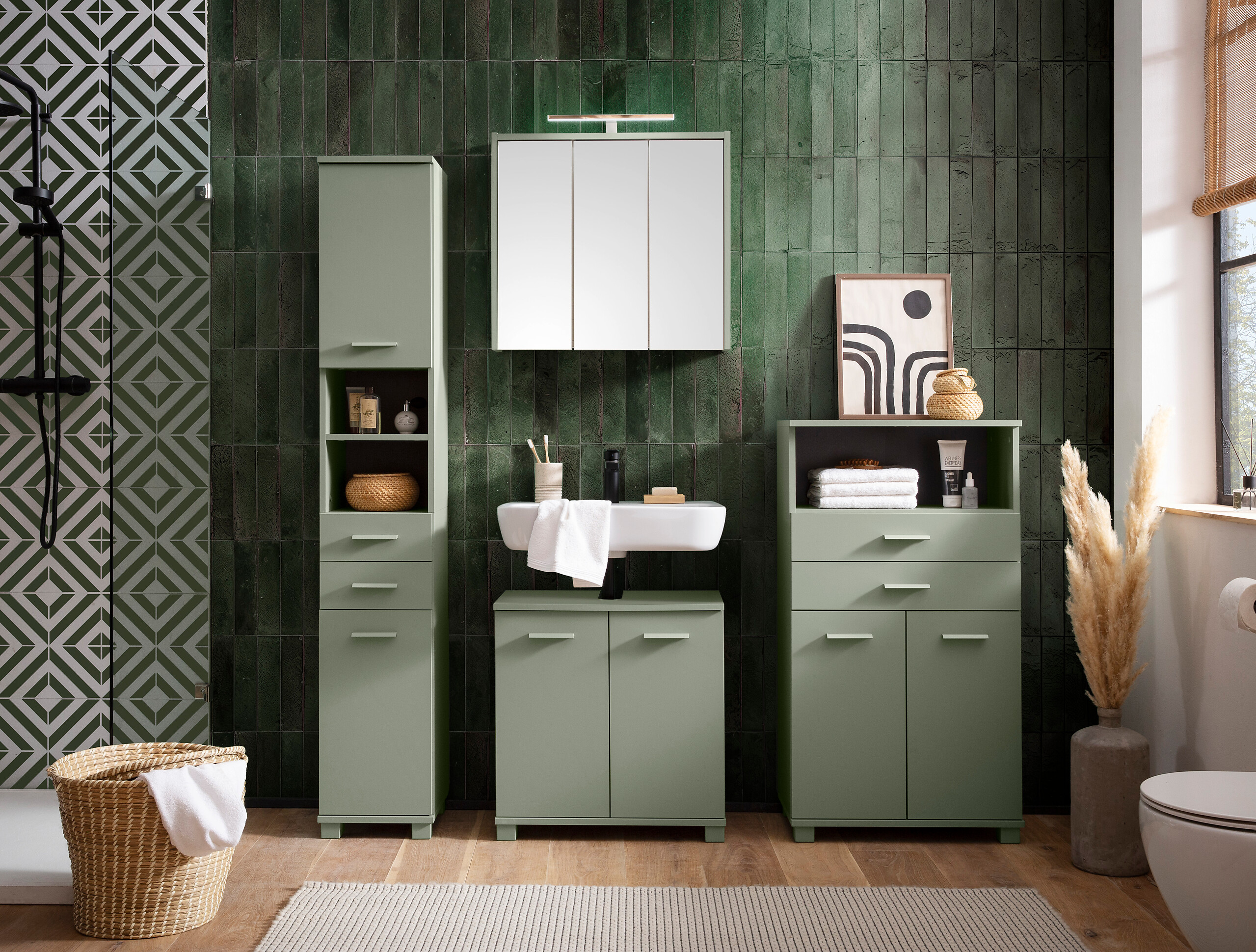 Highboard Mono Pistazie B/H/T: ca. 59,8x110,5x32,6 cm