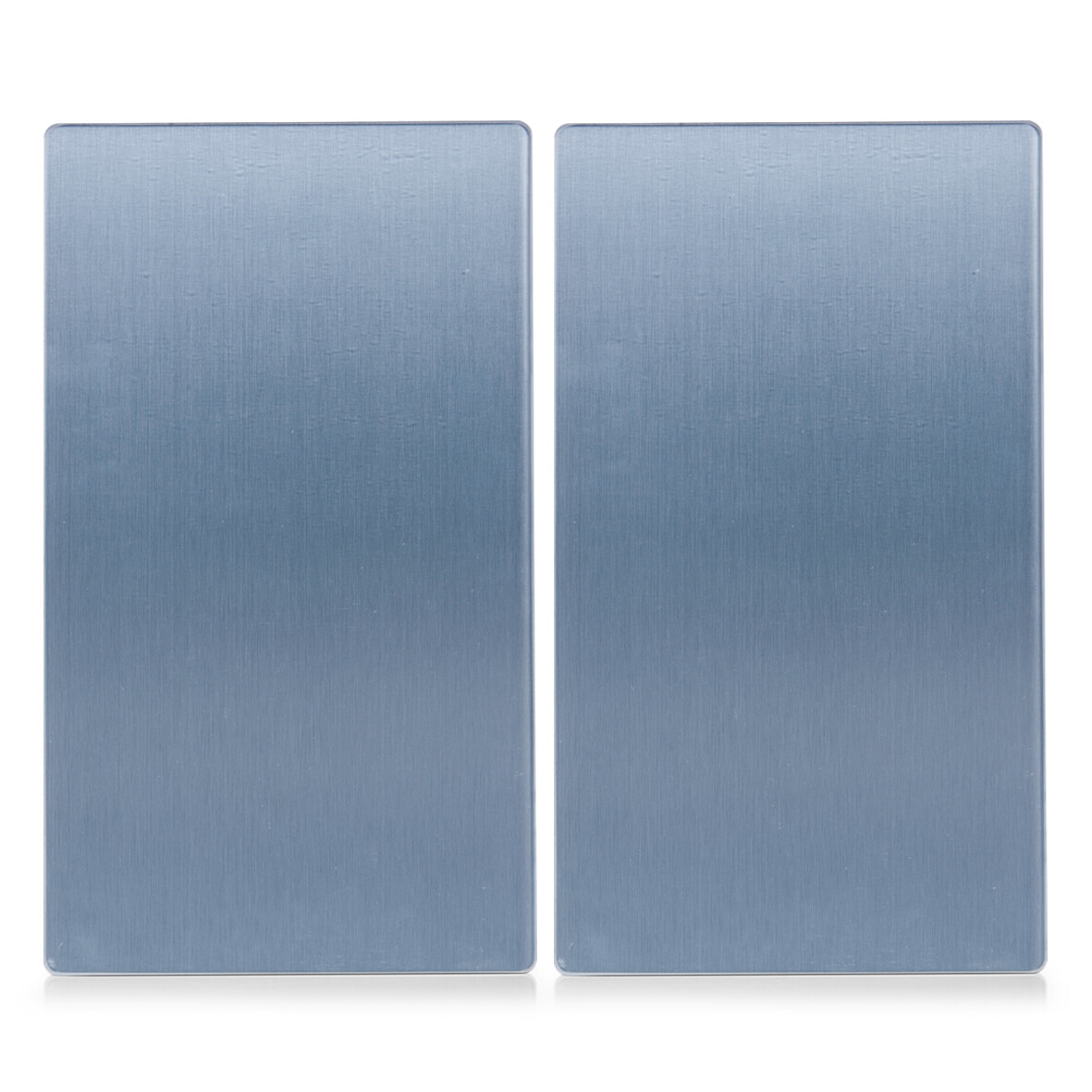Zeller Herd-/Schneideabdeckplatten-Set Metall silber Glas B/H/L: ca. 30x0,8x52 cm