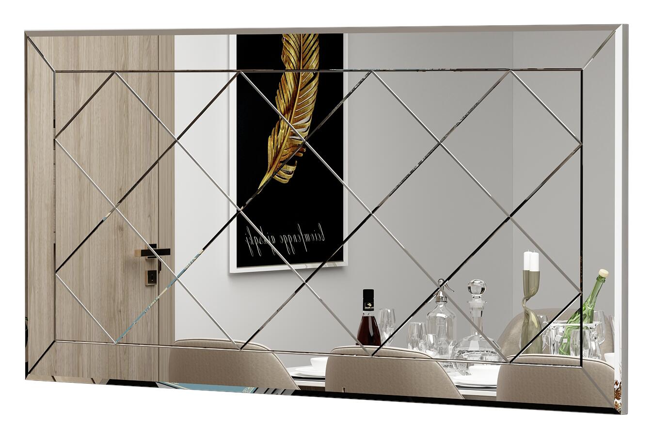 moebel17 Wandspiegel Pauli transparent Glas B/H/T: ca. 120x60x2,2 cm