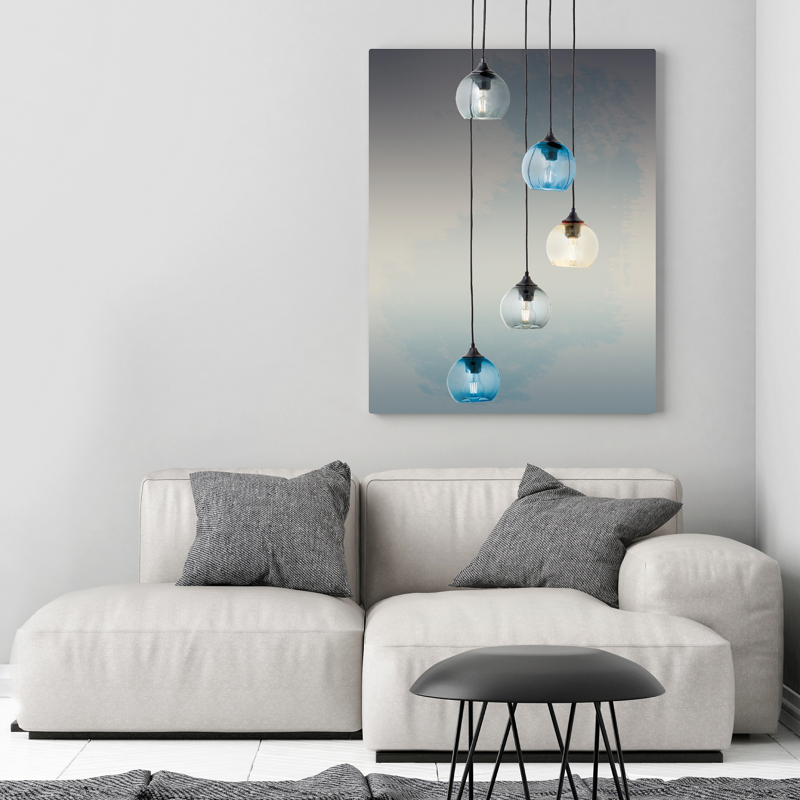 Brilliant Pendelleuchte bunt Glas Metall B/H/T/D: ca. 50x150x50x50 cm 5.0 Brennstellen