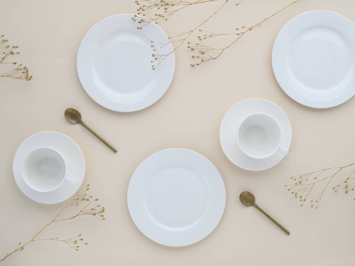 CreaTable Kaffeeservice Fleur Royal cremeweiß Porzellan 18 tlg.