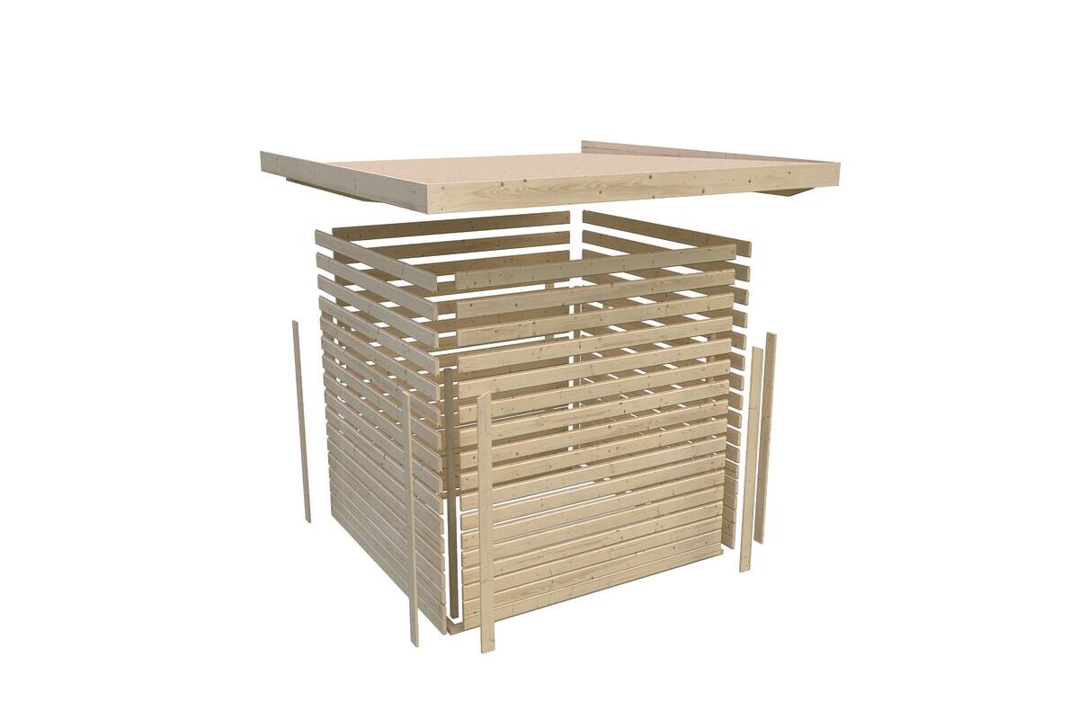 Karibu Gartenhaus Tony 1 grau B/H/L: ca. 214x219x210 cm