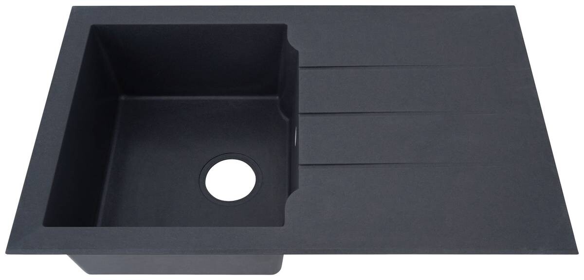 Respekta Einbauspüle Alineo 81x50 TG Titaniumgrau Quarzolite B/H/T: ca. 81x21x50 cm