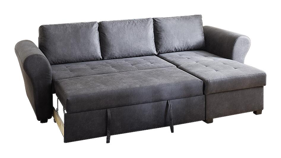 Ecksofa mit Bettfunktion und Bettkasten anthrazit B/H/T: ca. 260x89x155 cm