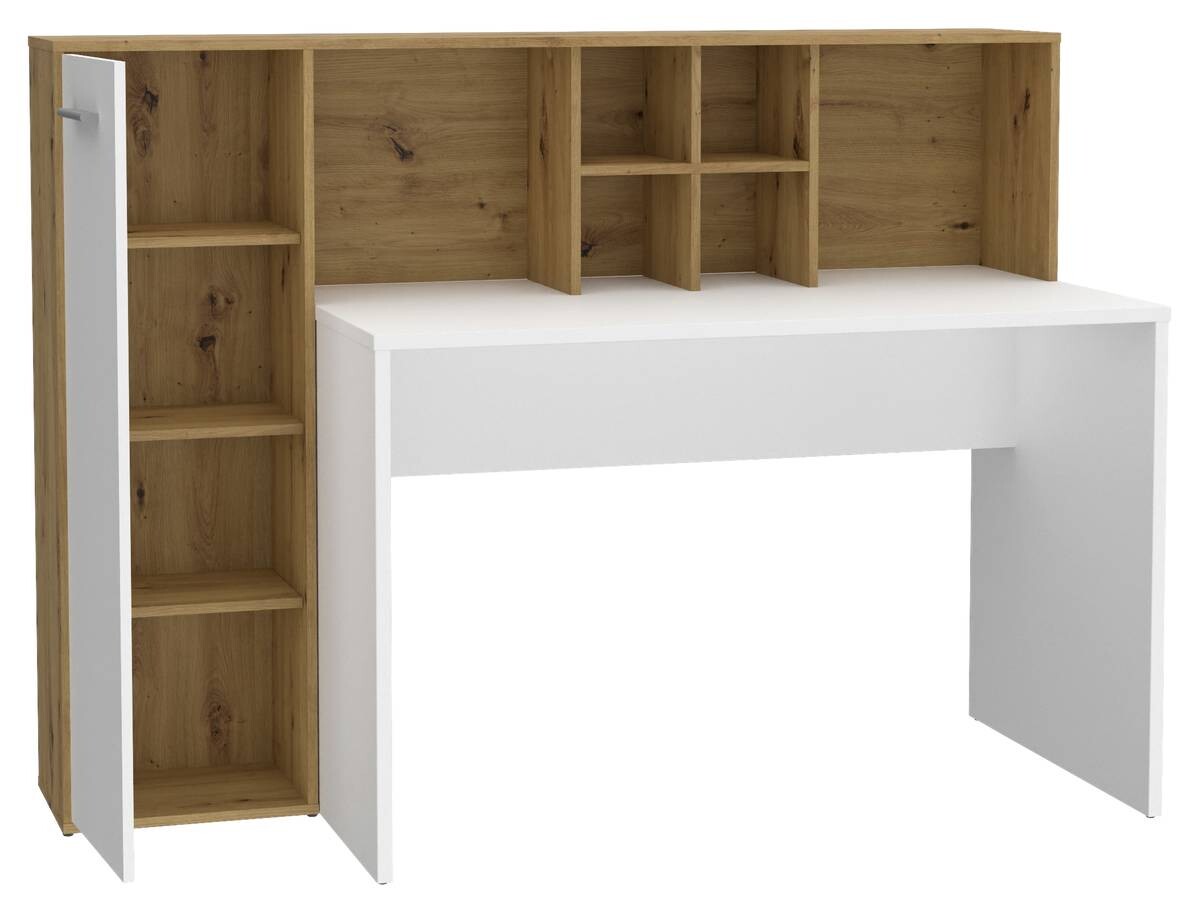 Schreibtisch weiß Eiche Artisan Nachbildung B/H/T: ca. 158x116x66 cm