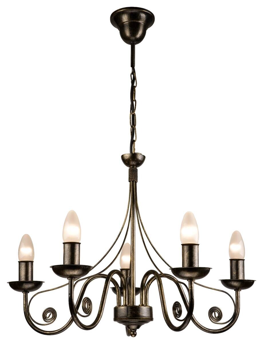 Lamkur Pendelleuchte Donato schwarz Stahl H/L: ca. 72x57 cm E27 5 Brennstellen